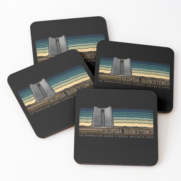 Item preview, Georgia Guidestones - The Depopulation Agenda Literally Written In Stone - Retro Stripes designed and sold by NatIntrovertSoc.