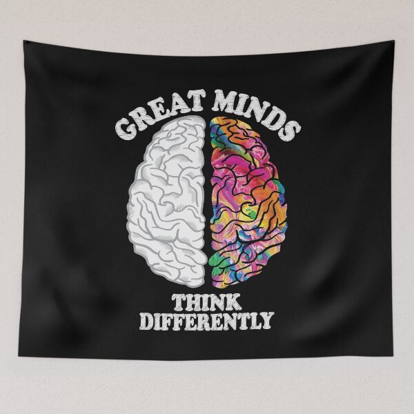 Item preview, Great Minds Think Differently - Analytic Creative Brain Left Right designed and sold by TheInkElephant.