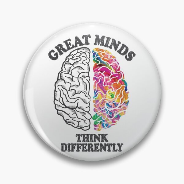 Item preview, Great Minds Think Differently - Analytic Creative Brain Left Right designed and sold by TheInkElephant.