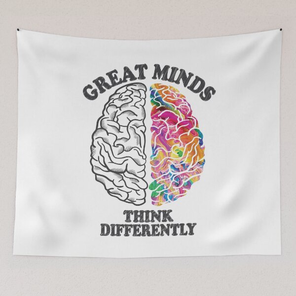 Item preview, Great Minds Think Differently - Analytic Creative Brain Left Right designed and sold by TheInkElephant.