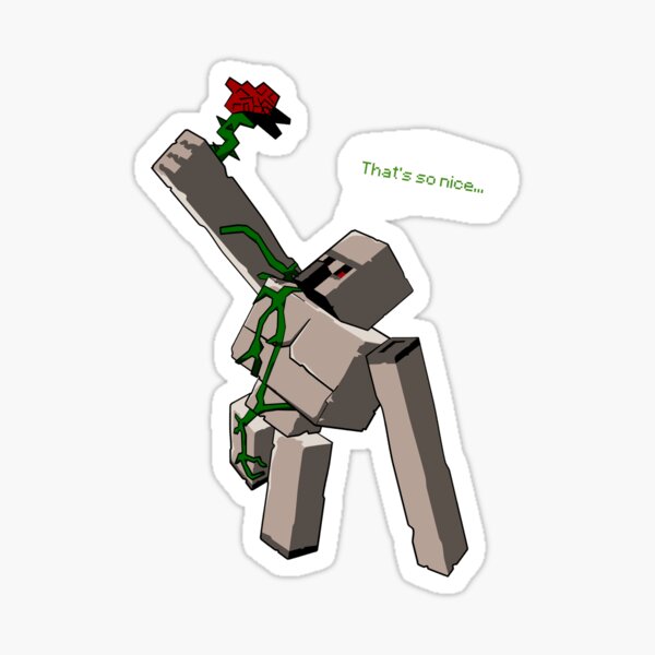 Minecraft Iron Golem and lil villager Sticker for Sale by TytoninaeArt