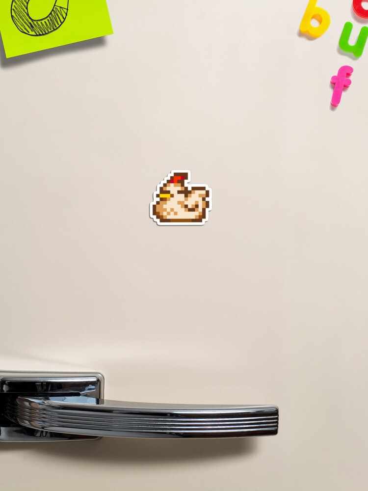 Aperçu 1 sur 3. Magnet avec l'œuvre Poulet endormi de Stardew Valley créée et vendue par bleachonthbeach.