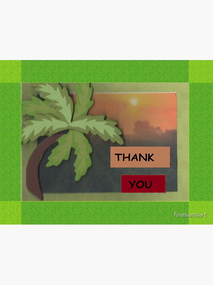 Thumbnail 3 of 3, Sticker, THANK YOU (sunset) designed and sold by finesamsart.