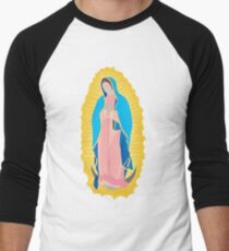 Camiseta ¾ bicolor para hombre Virgen de Guadalupe / virgin / madona / our lady