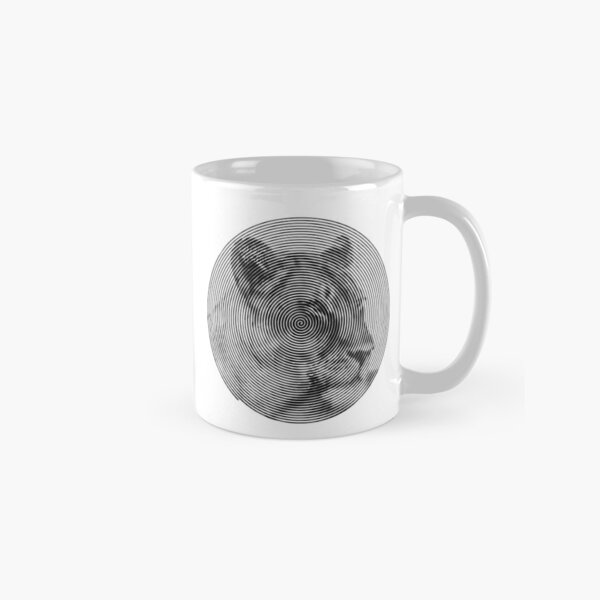 Lioness Face Close-up in Spiroglyphic Style Spiral Circles Classic Mug