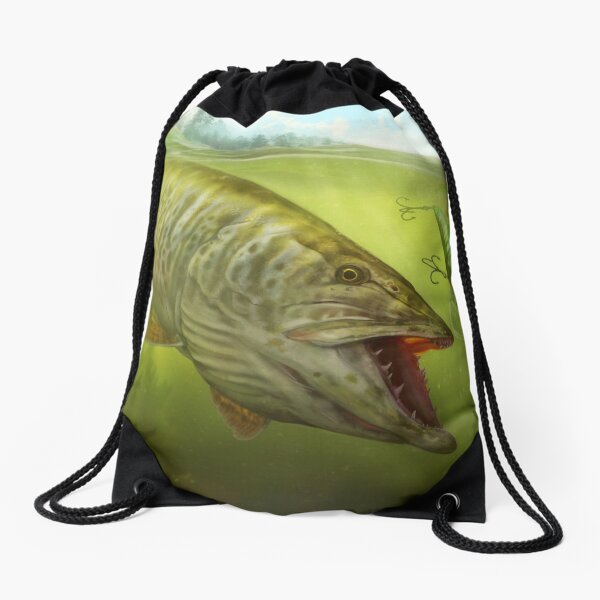 Tiger Musky Drawstring Bag