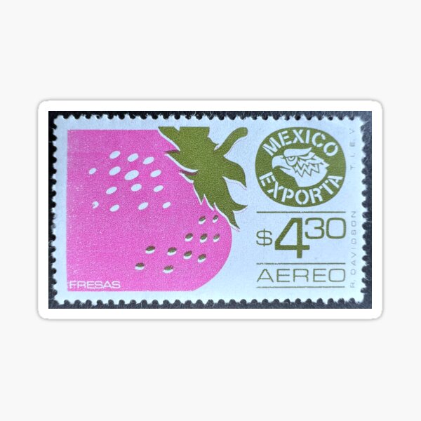 Artikel-Vorschau von Erdbeer Mexiko Exporta Vintage Briefmarke, designt und verkauft von Factory57.