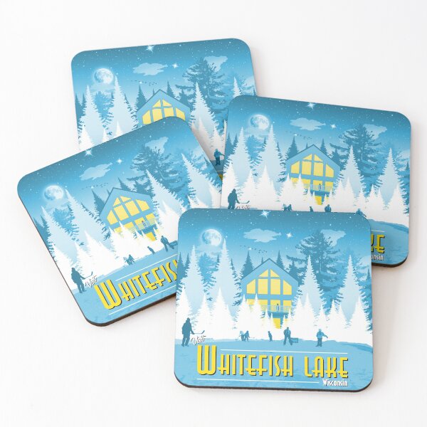Item preview, Retro Whitefish Lake Winter Poster designed and sold by WASchaidler.