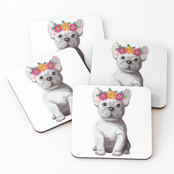 Item preview, Watercolour dog wearing flowercrown designed and sold by hossine4444.