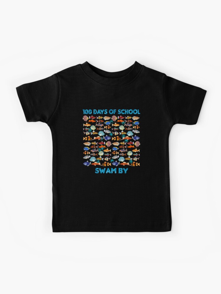  Fish 100 Days Of School Shirt Fisher Teacher Boy Girl Gift T- Shirt : Clothing, Shoes & Jewelry