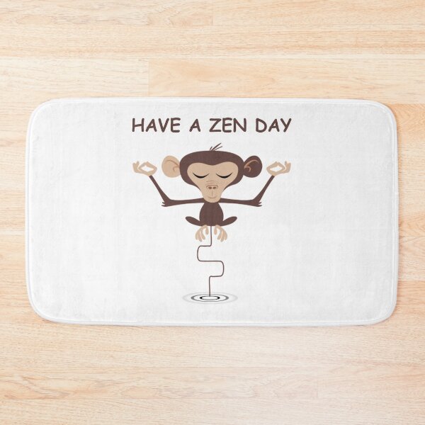 Item preview, HAVE A ZEN DAY - meditating monkey - may peace be with you - BREATHE - relax meditate designed and sold by originalsusie.