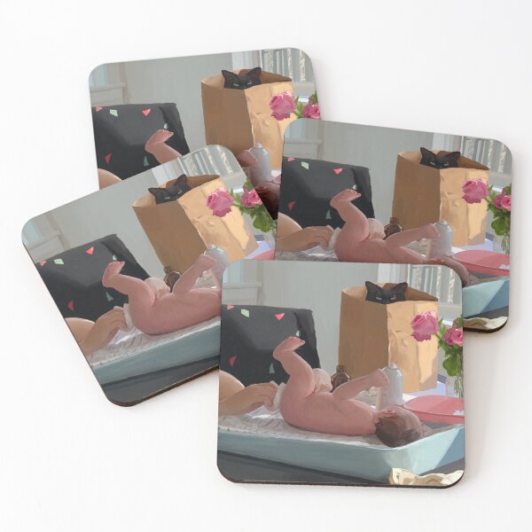 Phradie and The Cat Coasters (Set of 4)
