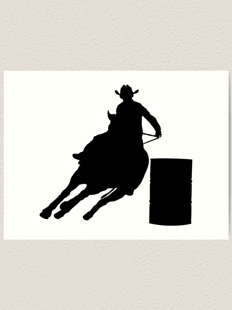 Alternate view of Rodeo Theme - Barrel Racer Silhouette Art Print. 