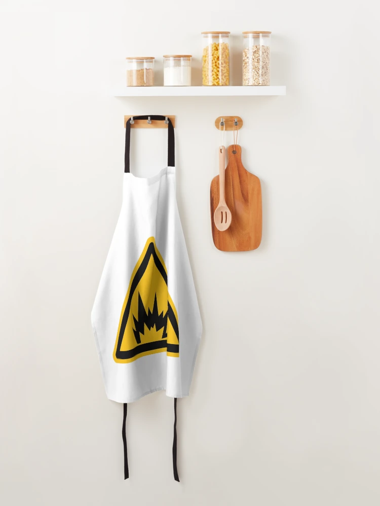 Thumbnail 4 of 6, Apron, Warning Sign Explosion designed and sold by patsyrosedesign.