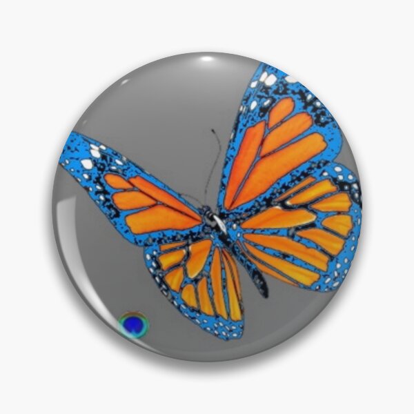 Item preview,  LARGE BLUE MONARCH STYLE BUTTERFLIES PATTERN GREY ART  designed and sold by sharlesart.