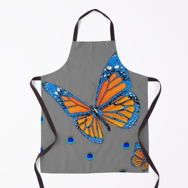 Item preview, LARGE BLUE MONARCH STYLE BUTTERFLIES PATTERN GREY ART designed and sold by sharlesart.