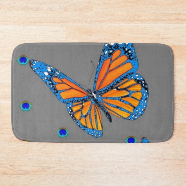 Item preview,  LARGE BLUE MONARCH STYLE BUTTERFLIES PATTERN GREY ART  designed and sold by sharlesart.