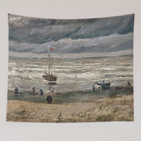 Item preview, Oil Painting Beach at Scheveningen in Stormy Weather (1882) By Vincent Van Gogh designed and sold by Designedbysm.