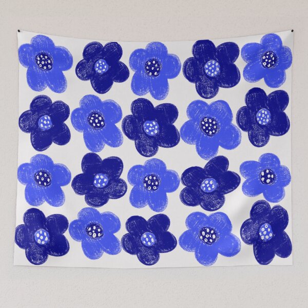 Item preview, Blue & blue flowers designed and sold by dddesignsnj.