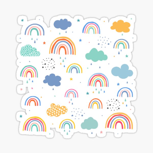 "Rainbow Home Decor, Rainbow Clothing, Office Decor" Sticker by katesdesignz Redbubble