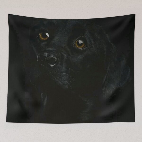 Item preview, Design of extreme black puppy on a dark black background designed and sold by VIVEK KUMAR RAI.