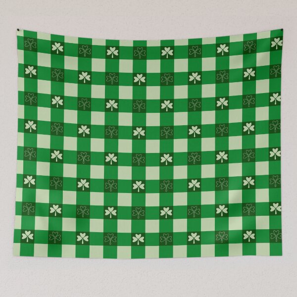 Item preview, St Patrick’s Irish Gingham - three leaf clover, irish green, irish plaid, green clover  designed and sold by E-dri @ edridesigns.