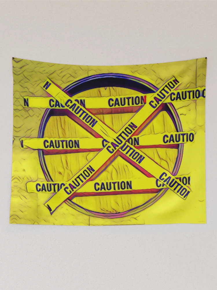 Thumbnail 2 of 3, Tapestry, Caution designed and sold by RandaRubyRed.
