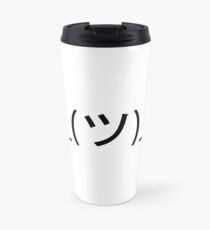 Shrug Emoticon ¯\_(ツ)_/¯ Japanese Kaomoji Travel Mug