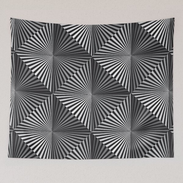 Item preview, Angular Geometric 3D Black n White Optical Illusion designed and sold by PoppyPrintShop.