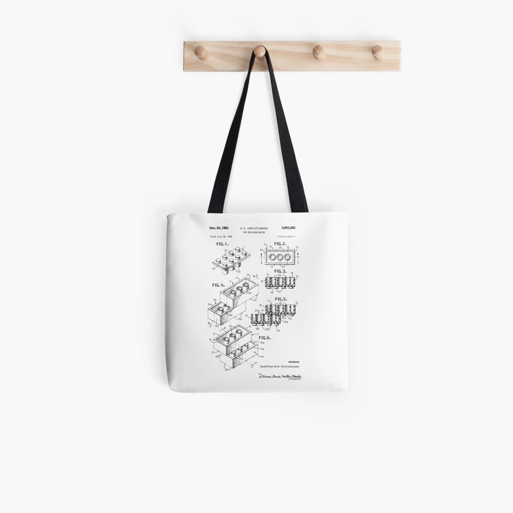 Lego Toy Building Brick Patent - Vintage Paper Tote Bag (18 x 18) by Aged Pixel