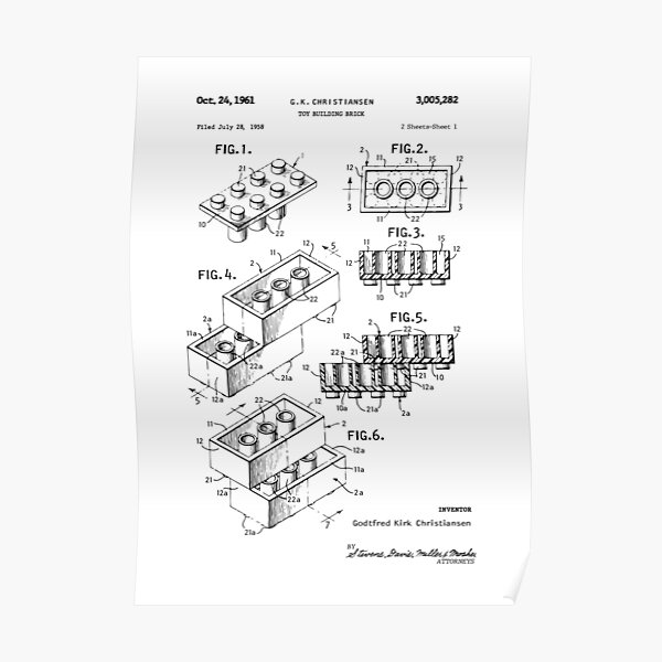 Toy Building Brick Patent Art Poster