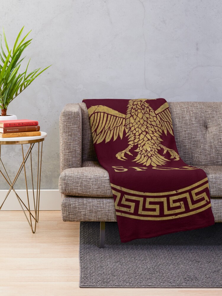 Throw Blanket, Senatus Populusque Romanus - Eagle Emblem V01 designed and sold by Lidra Zehcnas