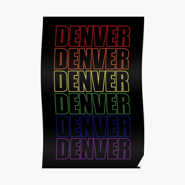 Simple Denver Rainbow Typography Lettering Text Poster