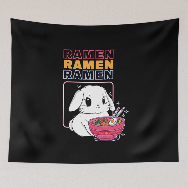 Item preview, Cute Kawaii Bunny Eating Ramen for Bunny Lovers designed and sold by MadrigueraSM-.