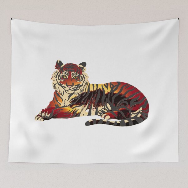 Item preview, Sunset tiger silhouette digital art designed and sold by LukjanovArt.