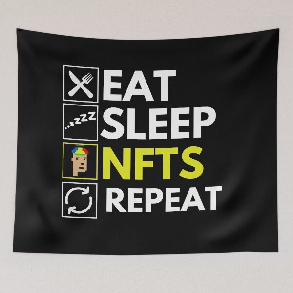 Item preview, Eat Sleep NFTs Repeat - Funny NFT Quote designed and sold by nft-millionaire.
