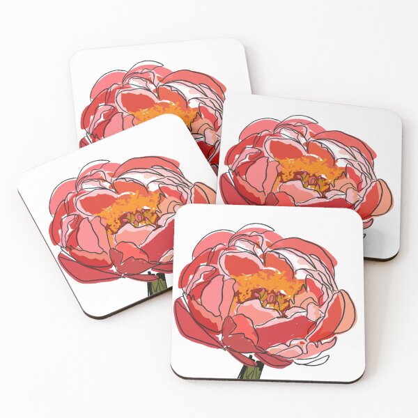 Item preview, Coral peony designed and sold by Savannah Biles.