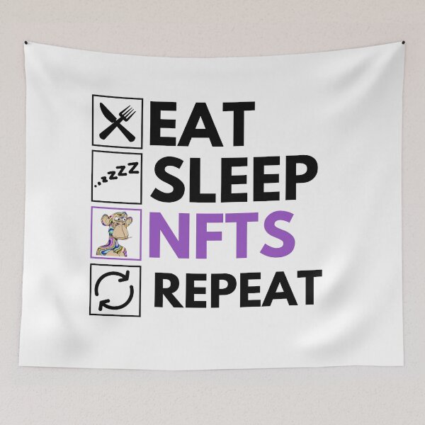 Item preview, Eat Sleep NFTs Repeat - Funny NFT Quote designed and sold by nft-millionaire.
