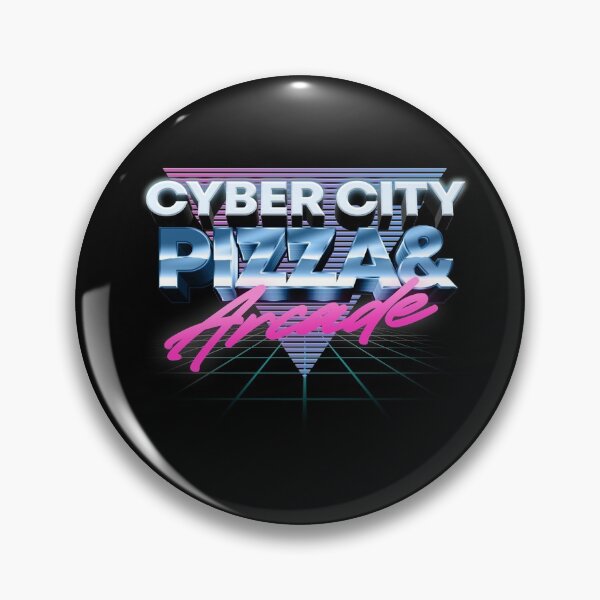 Item preview, Colorful retro design with 80s style Cyber City Pizza and Arcade artwork designed and sold by 486DesignCo.