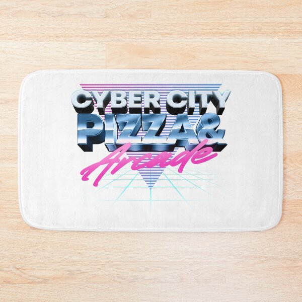 Item preview, Colorful retro design with 80s style Cyber City Pizza and Arcade artwork designed and sold by 486DesignCo.