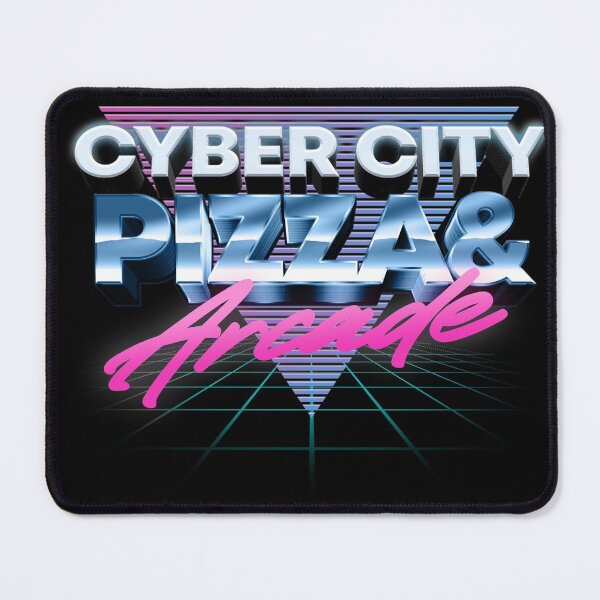 Item preview, Colorful retro design with 80s style Cyber City Pizza and Arcade artwork designed and sold by 486DesignCo.