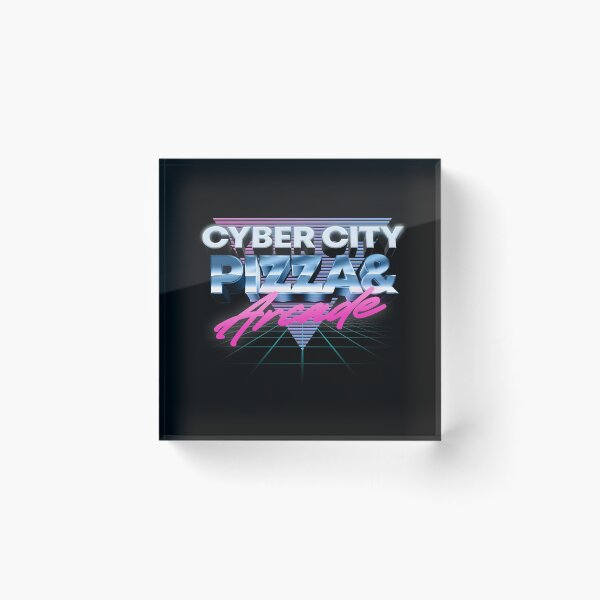Item preview, Colorful retro design with 80s style Cyber City Pizza and Arcade artwork designed and sold by 486DesignCo.