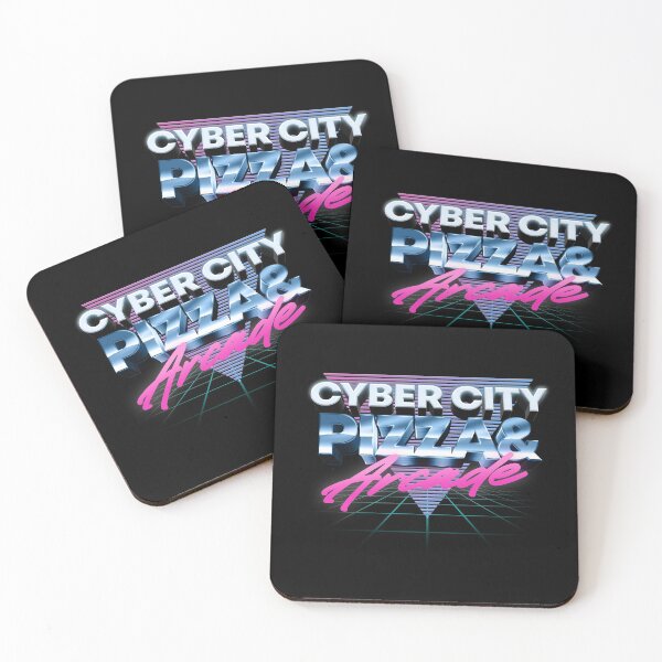 Item preview, Colorful retro design with 80s style Cyber City Pizza and Arcade artwork designed and sold by 486DesignCo.
