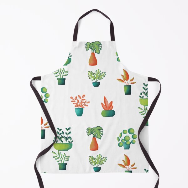Item preview, Cute Watercolor Green and Orange Houseplants in the Pots designed and sold by silviaol.