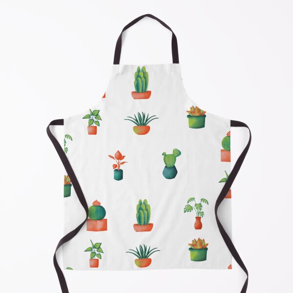 Item preview, Watercolor Green and Orange Houseplants in the Pots designed and sold by silviaol.