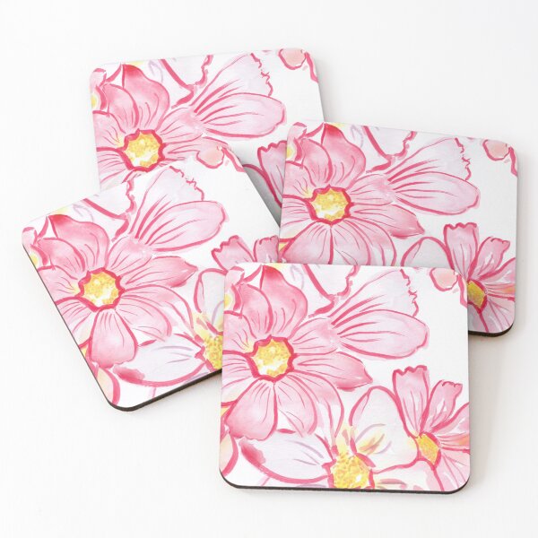 Item preview, Pink Watercolour Cosmos Flowers designed and sold by Amber Davey.