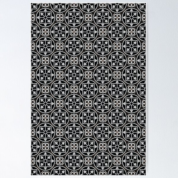 Item preview, Vintage black and white tiles diagonal designed and sold by arkantus.