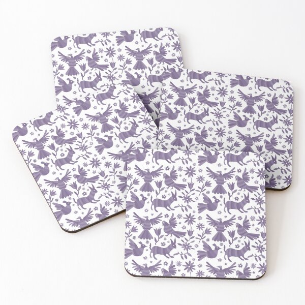 Item preview, purple otomi texture, mexican otomi, soft purple mexican art, mexican art, mexican craft, mexican folk, otomi texture, mexican pattern, flowers, birds, animals, purple animals designed and sold by Terevela.