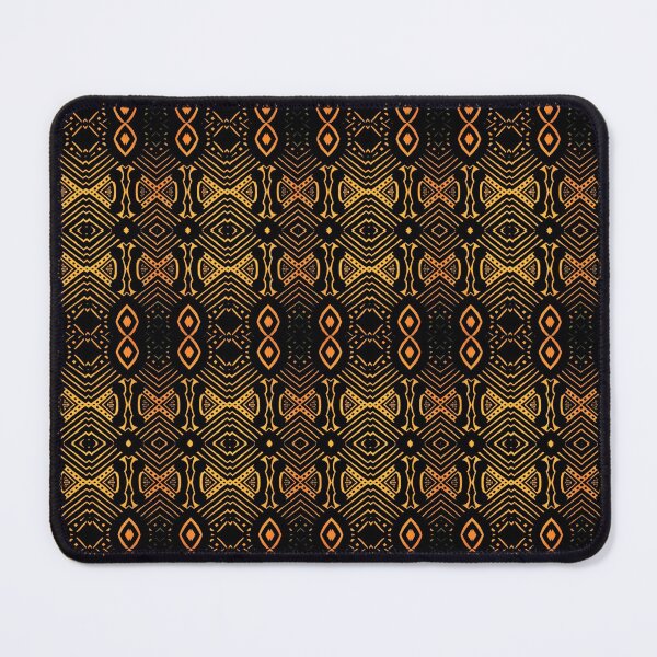 Item preview, Beautiful symmetrical african wax print fabric black and orange designed and sold by Tony Cisse.