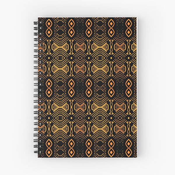 Item preview, Beautiful symmetrical african wax print fabric black and orange designed and sold by Tony Cisse.